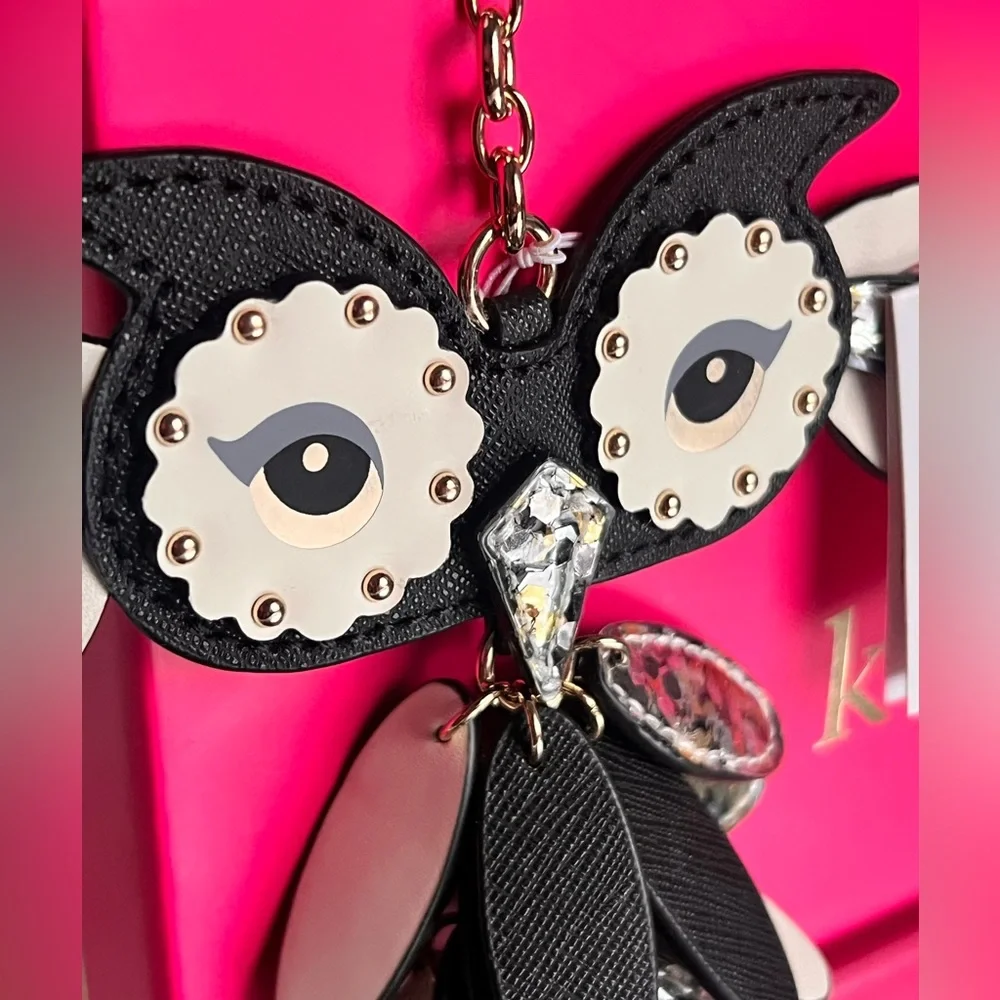 Kate Spade New York NWT Leather Owl Key Fob Key Chain